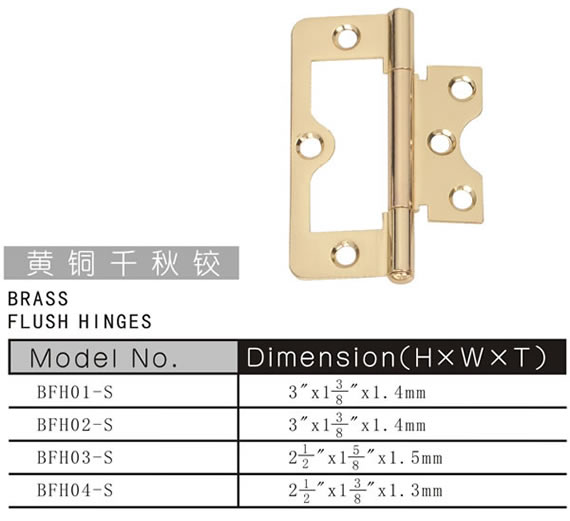 BRASS FLUSH HINGES 